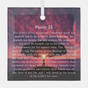 Psalm 23 Bibel Verse Tree Christlich Ornament Aus Glas