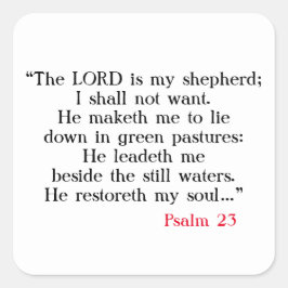 Psalm 23 Bibelgebet Quadratischer Aufkleber