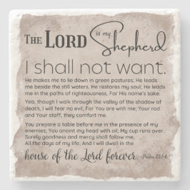 Psalm 23 Bibelschrift Vintages Papier Steinuntersetzer