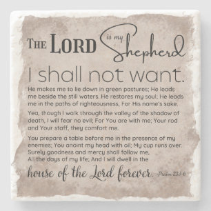 Psalm 23 Bibelschrift Vintages Papier Steinuntersetzer