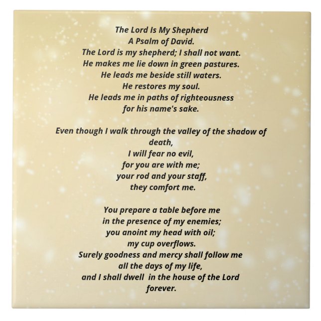 Psalm 23 biblical quotes fliese (Vorderseite)