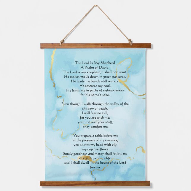 Psalm 23 biblical quotes wandteppich mit holzrahmen (Vorderseite)