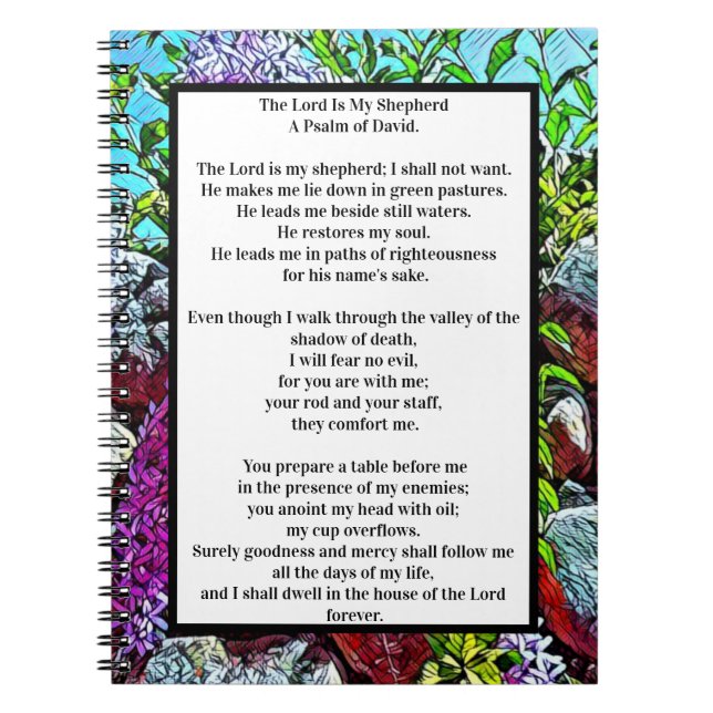 Psalm 23 biblisches Zitat Notizblock (Vorderseite)