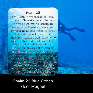 Psalm 23 Blue Ocean Floor Magnet