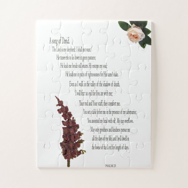 Psalm 23, Blumengrün, übergroße Stücke - leicht (Vertikal)