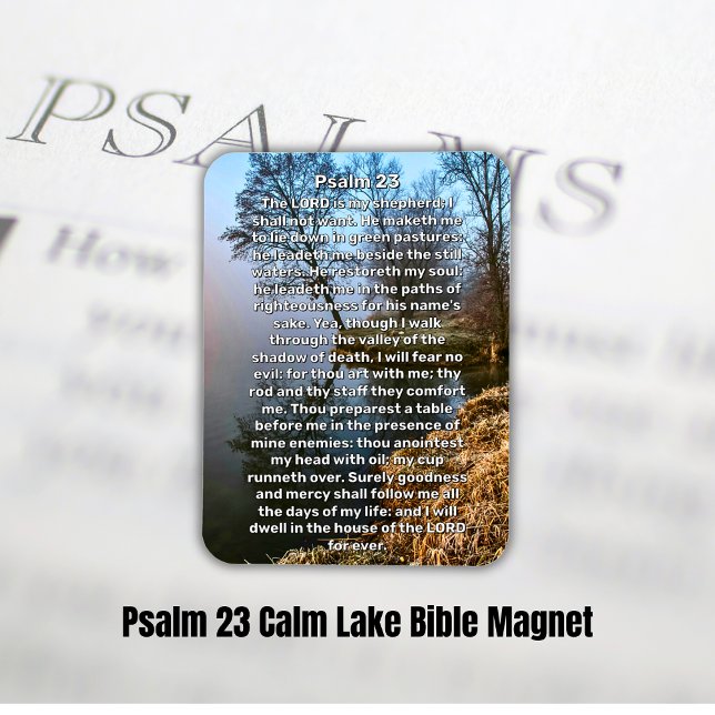 Psalm 23 Calm Lake Bible Magnet (Psalm 23 Calm Lake Bible Magnet)
