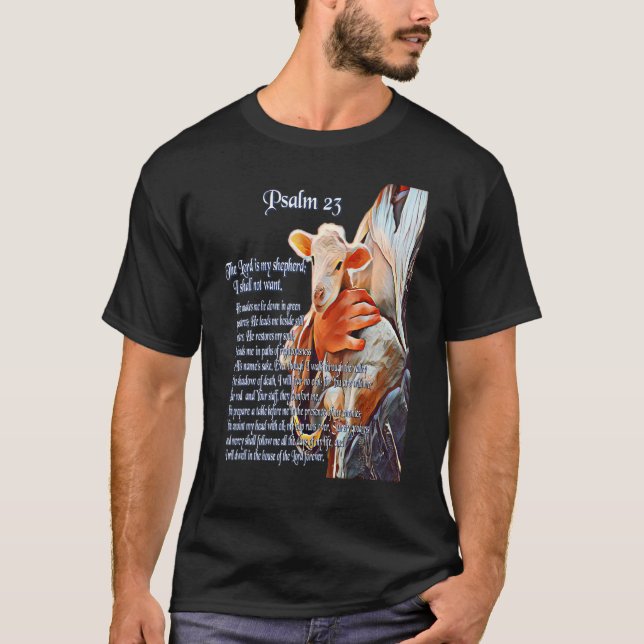 Psalm 23 Christliche Bibelschrift Der Herr ist mei T-Shirt (Vorderseite)