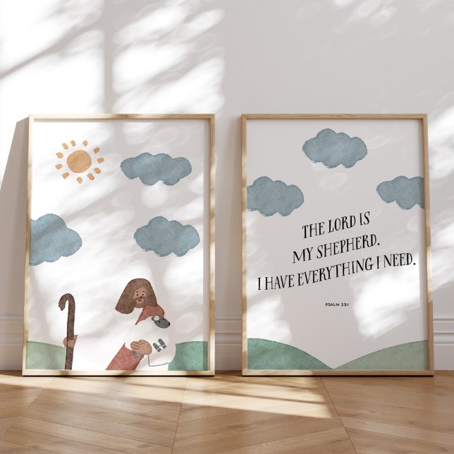 Psalm 23 Christliche Kinder Kinderzimmer Wand Kuns Bilderwand Sets (Von Creator hochgeladen)