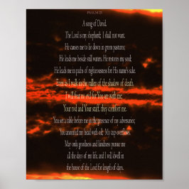 Psalm 23, Dark Red Sky, Value Poster Paper (Matte)