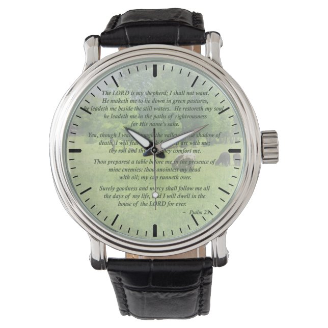 Psalm 23 Der Herr ist mein Hirte Armbanduhr (Vorderseite)