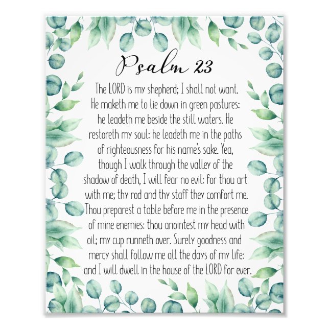 Psalm 23 Der Herr ist mein Hirte, Eukalyptus Fotodruck (Vorne)