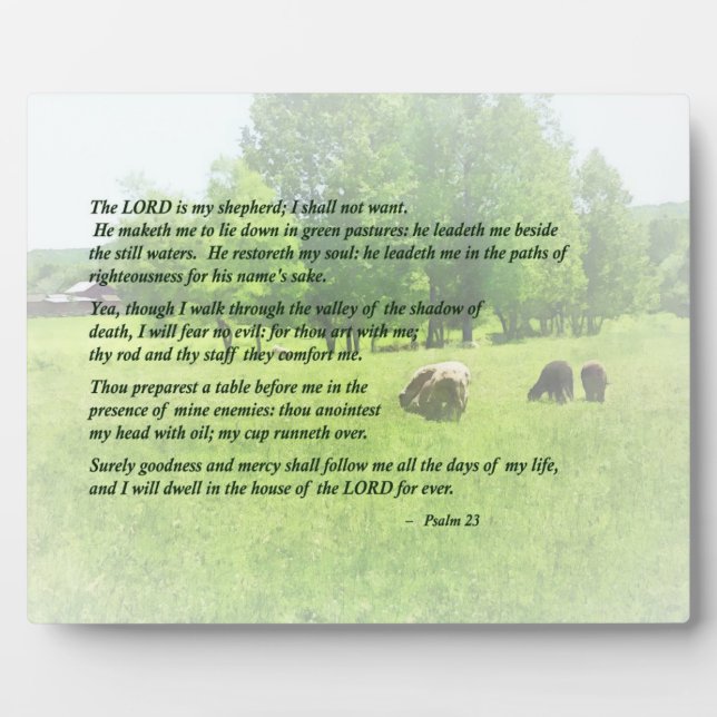 Psalm 23 Der Herr ist mein Hirte Fotoplatte (Vorderseite)