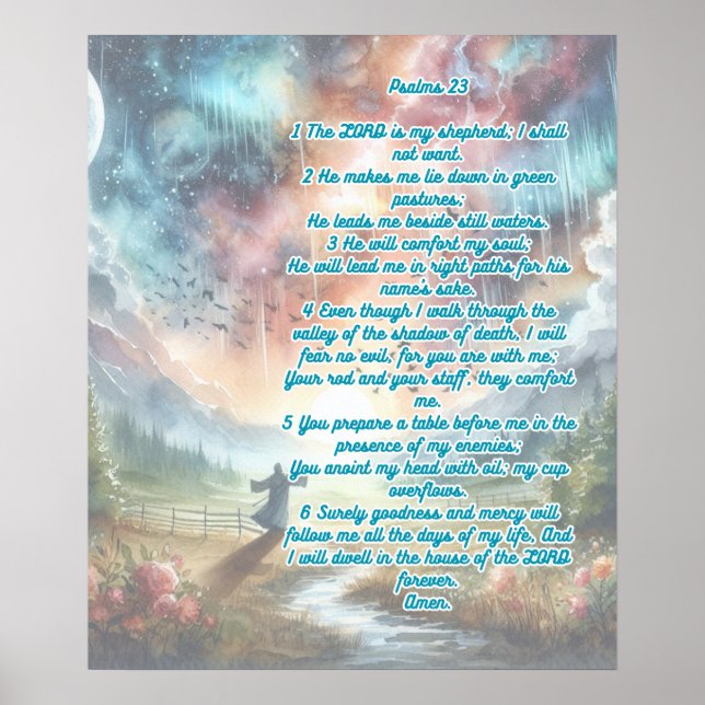 Psalm 23 Der Herr ist mein Hirte Poster (Vorne)