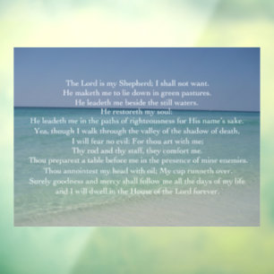 Psalm 23 Der Herr ist mein Hirte Schöner Strand Fensteraufkleber