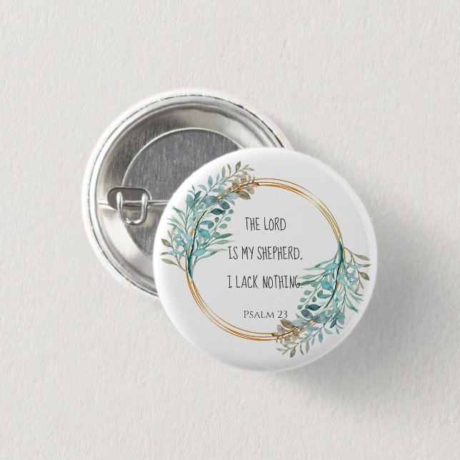 Psalm 23 Der Herr ist mein Hirte, Schrift Button (Vorne & Hinten)