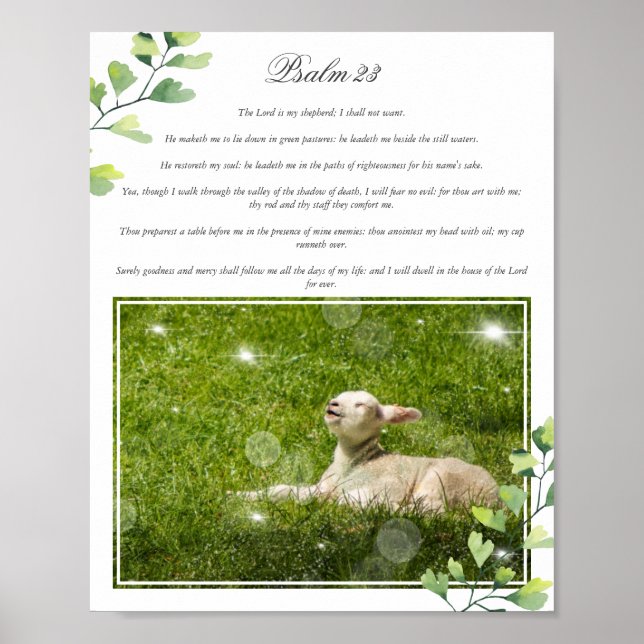 Psalm 23 Der Herr ist mein Schäferhund-Foto Poster (Vorne)