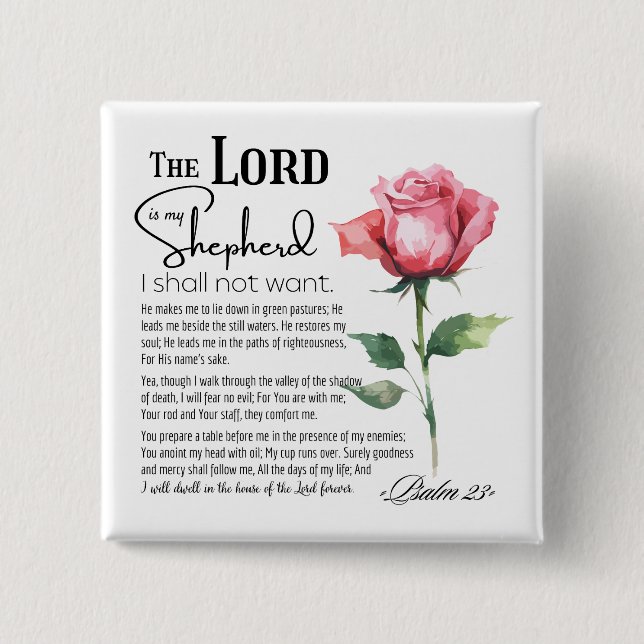 Psalm 23 Der Herr ist meine Schäferhirde-Blume Button (Vorderseite)
