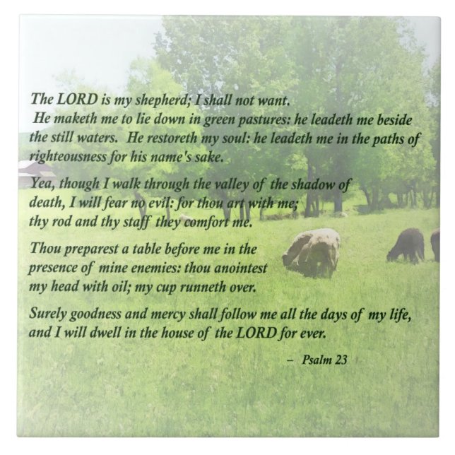 Psalm 23 der Lord Is My Shepherd Fliese (Vorderseite)
