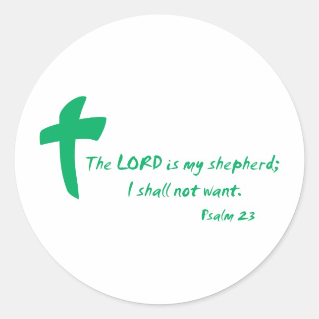 Psalm 23: Der Lord ist mein Schäfer Runder Aufkleber (Vorderseite)