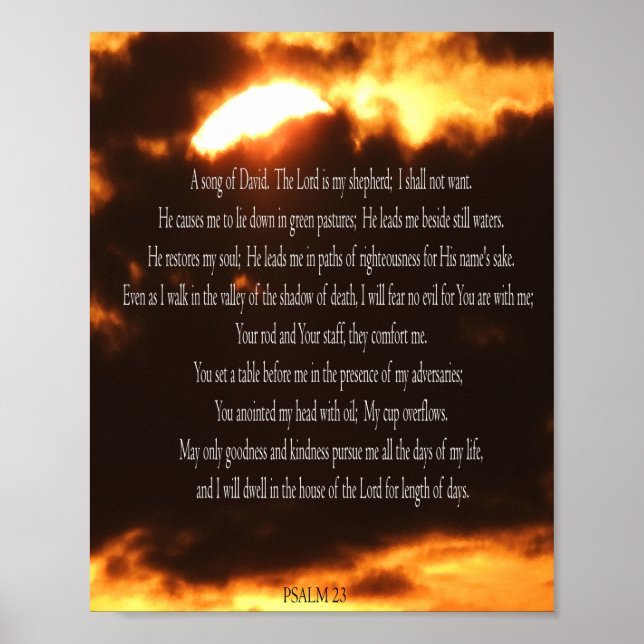 Psalm 23, Fire Print, Value Poster Paper (Matte) (Vorne)