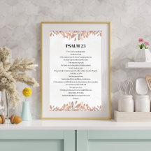 Psalm 23 Florale Aquarell-Christen-Bibel-Verse