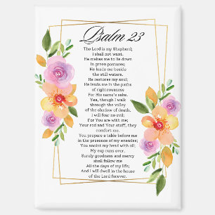 Psalm 23 Florales geometrisches Rahmenwerk Magnet