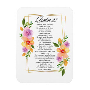 Psalm 23 Florales geometrisches Rahmenwerk Magnet