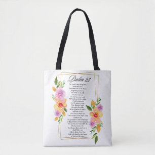 Psalm 23 Florales geometrisches Rahmenwerk Tasche
