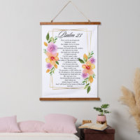 Psalm 23 Geometrische Blumenrahmen-Schrift