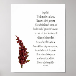 Psalm 23, Grüne Pflanzen Blumenposter Papier (Matt Poster