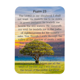 Psalm 23 Grüner Wasserfarbenbaum Magnet