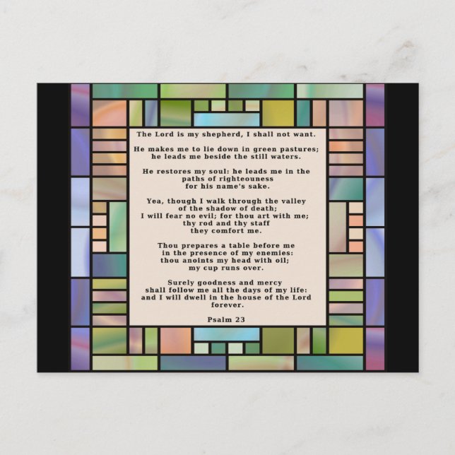 Psalm 23 Hartglas Postkarte (Vorderseite)