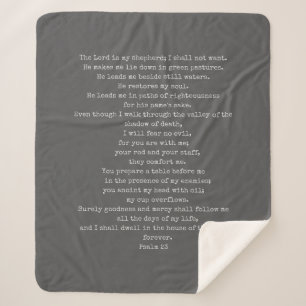Psalm 23 Holzkohle Sherpa Blanket KUSTOMIZABLE Sherpadecke