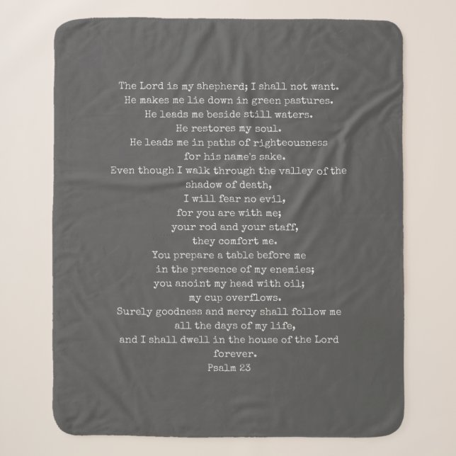 Psalm 23 Holzkohle Sherpa Blanket KUSTOMIZABLE Sherpadecke (Vorderseite)