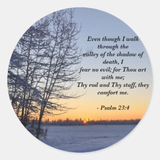 Psalm 23 - Inspirationische Religiöse Gedichte Runder Aufkleber
