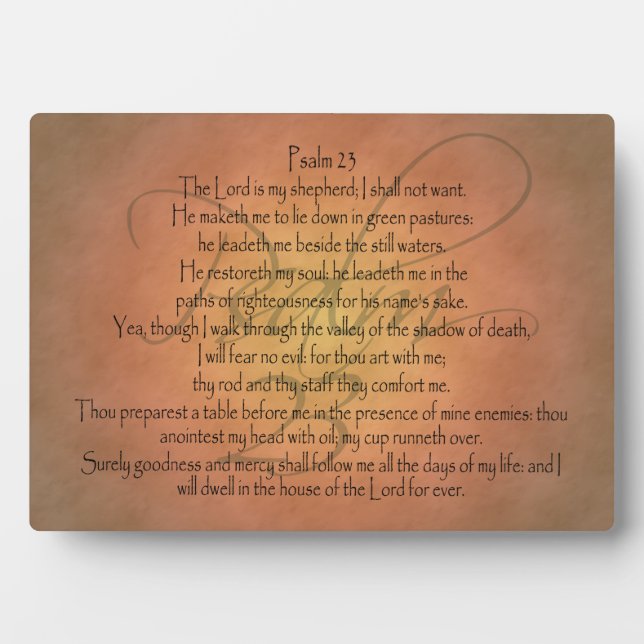 Psalm 23 KJV Christlich Bibelverse Fotoplatte (Vorderseite)