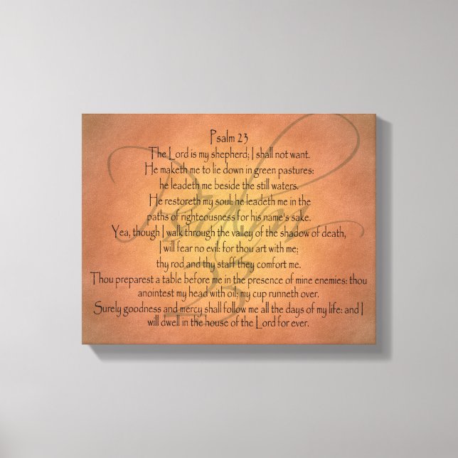 Psalm 23 KJV Christlich Bibelverse Leinwanddruck (Vorderseite)
