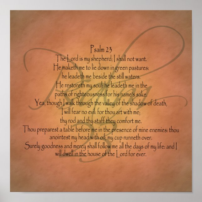 Psalm 23 KJV Christlich Bibelverse Poster (Vorne)