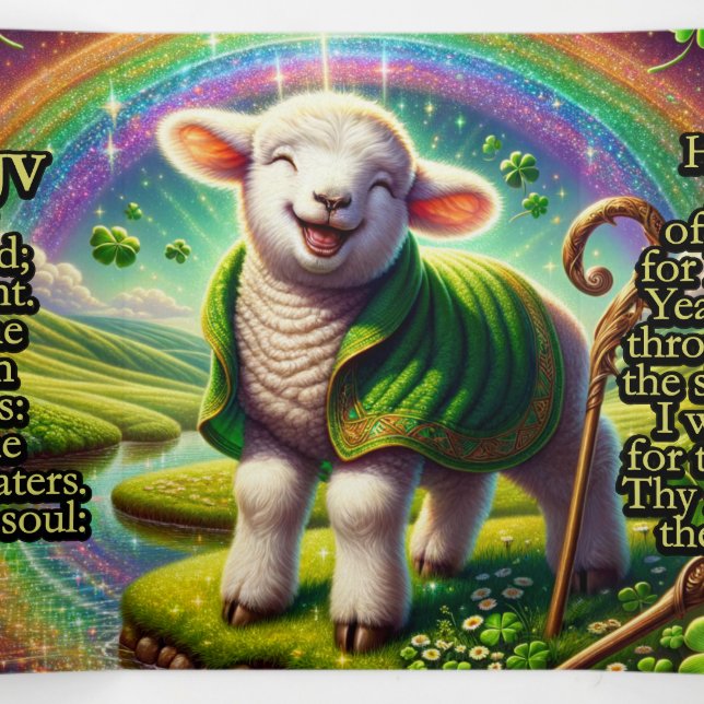 Psalm 23 KJV Trakt - Joyful Lamb Dreifach Gefaltete Karte (Innenseite Mitte)