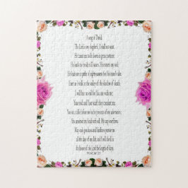 Psalm 23 Lila Blumengrenzen, Puzzle