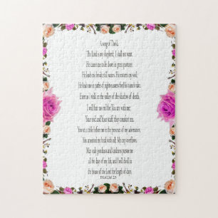 Psalm 23 Lila Blumengrenzen, Puzzle