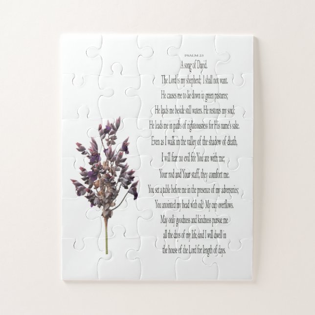 Psalm 23, Lila Gelbe Pflanze Big Pieces Puzzle (Vertikal)