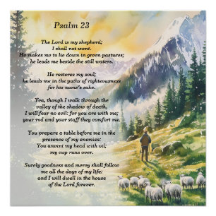 Psalm 23 mit Hirtenbildern Poster