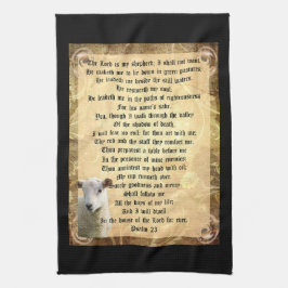Psalm 23 mit Lamm Geschirrtuch
