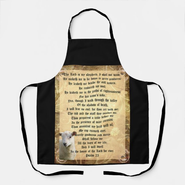 Psalm 23 mit Lamm Schürze (Vorderseite)