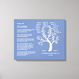 Psalm 23 MSG   Leinwand Familienbaum Art