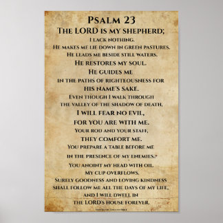 Psalm 23  { NHEB version.} Poster