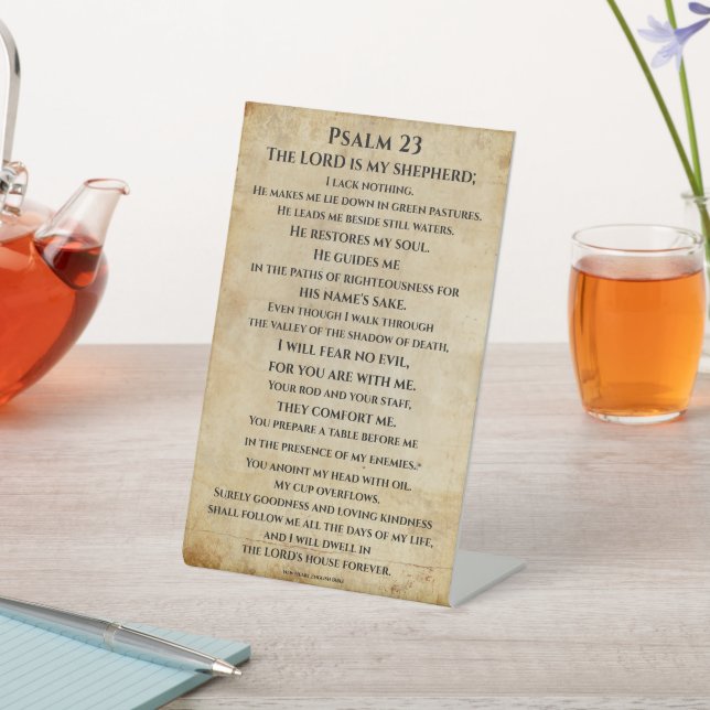 Psalm 23 { NHEB-Version.} Sockelschild (In SItu)