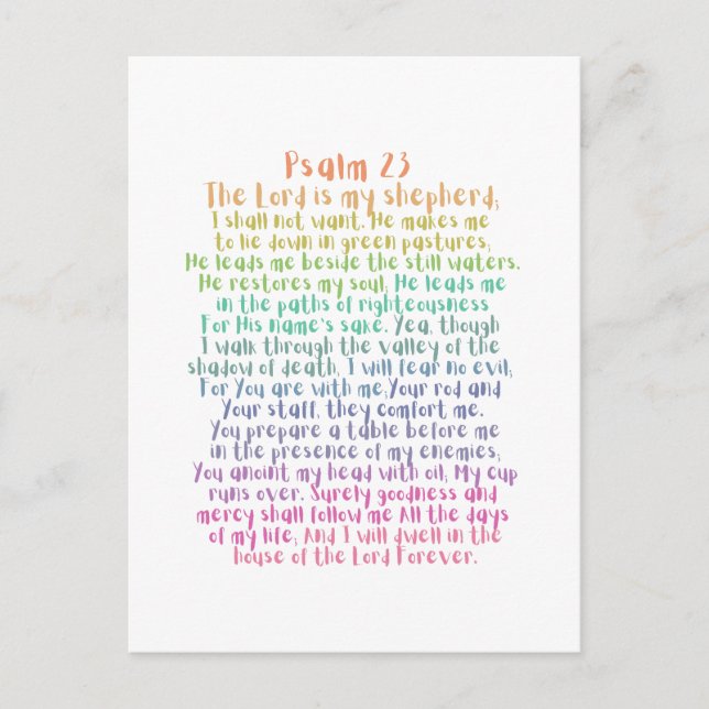 Psalm 23 NKJV Der Herr ist mein Hirte Postkarte (Vorderseite)
