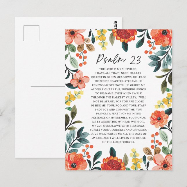 Psalm 23 NKJV Der Herr ist mein Hirte Postkarte (Vorne/Hinten)